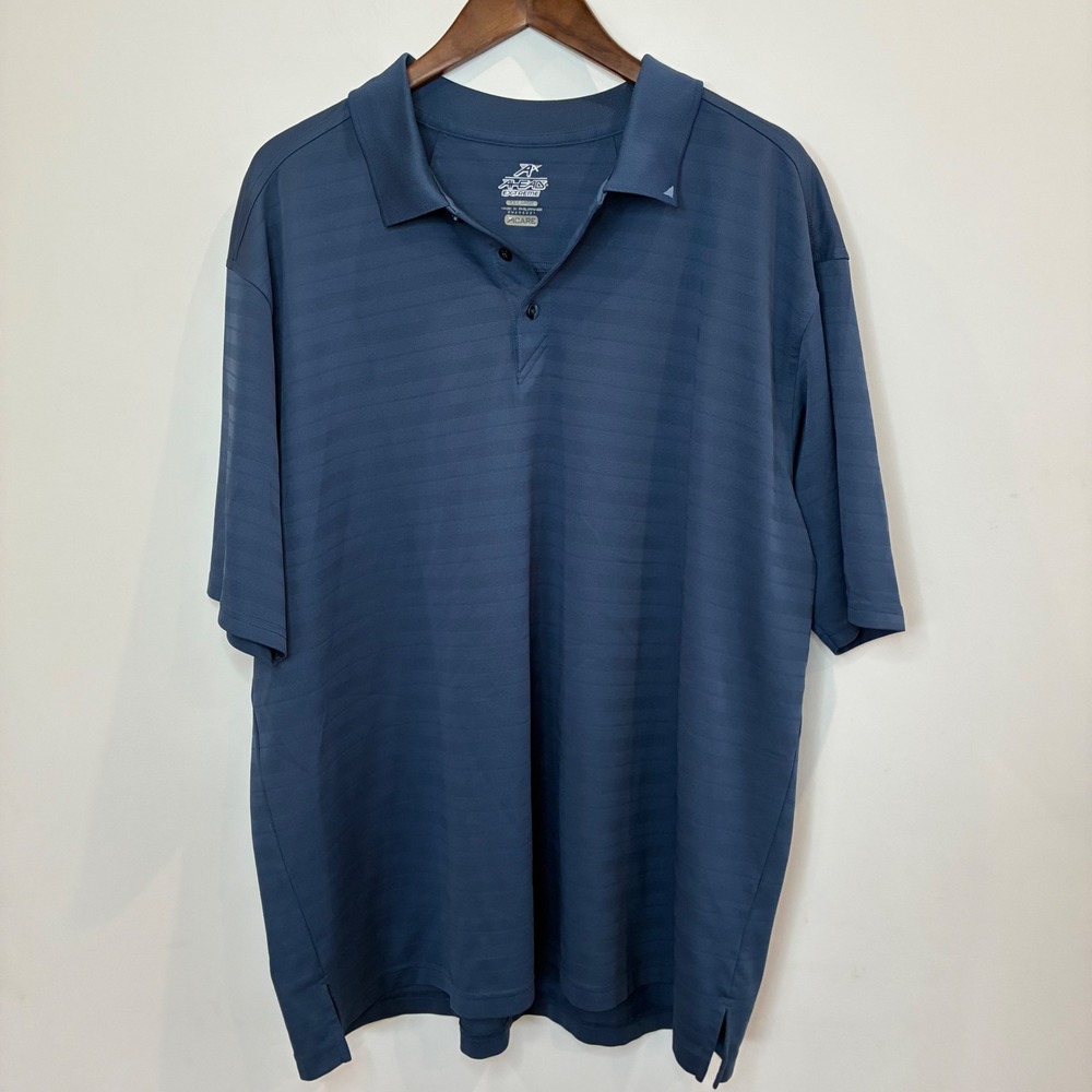 Ahead Extreme Mens XX-Large Blue Striped Short Sleeve Golf Polo Shirt XXL